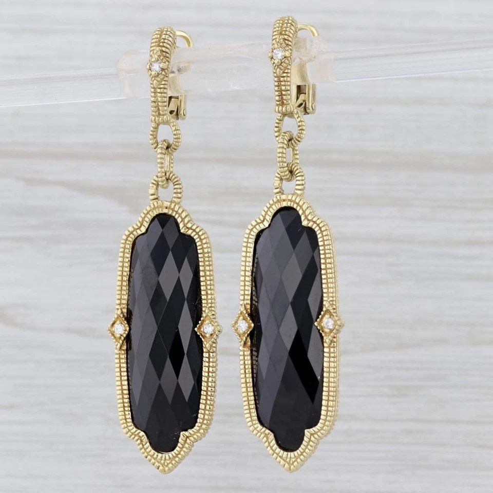 Висячие серьги из стекла Judith Ripka желтое золото 18 карат с застежкой-рычагом - Изображение 1 из 4