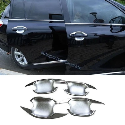 Матовый серебристый чехол на чашу для наружной двери для Toyota Highlander 2008-2012 2013 годов выпуска 4X - Изображение 1 из 4