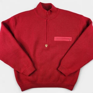 Vintage Patagonia Alpine Sweater Men's Large Red Half Zip 100% Wool 90's - Picture 1 of 16
