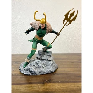 Marvel Loki God of Mischief Statue Figure with Trident on Rock Base - Picture 1 of 5