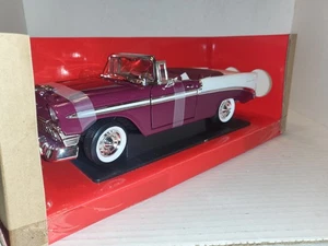 Road Signature 1956 Chevy Bel Air Convertible Burgandy/ White 1:18 Diecast - Picture 1 of 10