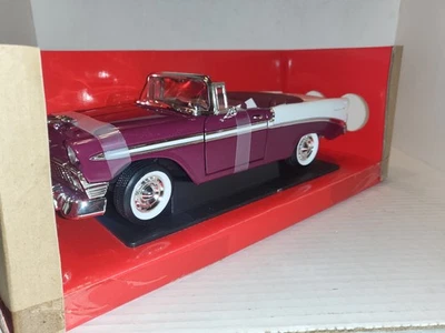 Road Signature 1956 Chevy Bel Air Convertible Burgandy/ White 1:18 Diecast - Image 1 of 4