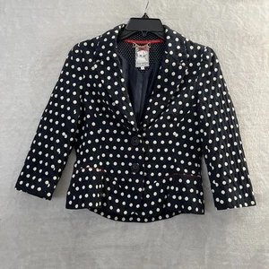 Blazer Top Yoana Baraschi Mujer Azul 6 Lunares Mezcla Algodón Manga Larga - Imagen 1 de 9