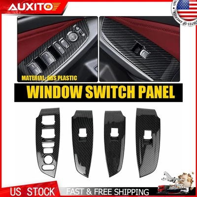 Juego de molduras de cubierta de panel de interruptor de ventana interior de fibra de carbono para Honda Accord 18-22 Foto 1 de 4
