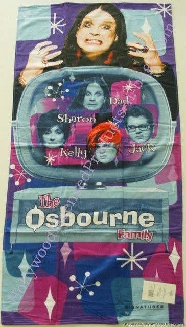 Ozzy Osbourne Family Beach Towel rocker velour gift TV show 100% Cotton new - Image 1 of 2