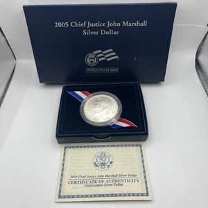 2005 -P Chief Justice John Marshall 90% Silver Dollar $1 Coin US MINT Box COA - Picture 1 of 4