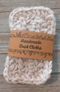 Crochet Dust Cloth Cream Reusable Eco Friendly Chemical Free Handmade USA - Picture 1 of 2