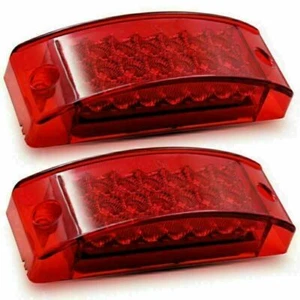 Qty 2- 6" Red 21 LED Clearance Marker Light Rectangle 12V Truck Trailer Camper - Bild 1 von 9