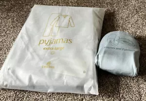 Emirates Grey Pyjamas Extra Large Plus Slippers & Eyemask Brand New (SP) - Foto 1 di 1