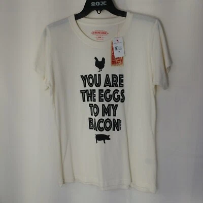 Camiseta para mujer Farm Girl marfil manga corta estampado gráfico talla XL - NUEVA CON ETIQUETAS Foto 1 de 4