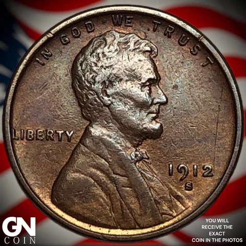 1912 S Lincoln Cent Wheat Penny  Q7036 Cover