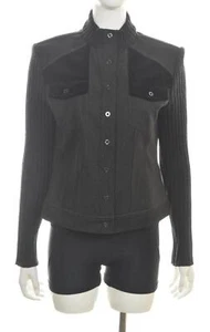 Chaqueta deportiva para mujer St John talla M gris carbón chambray manga larga - Imagen 1 de 5