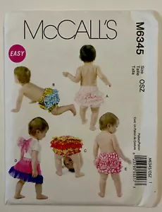 Cubiertas y alas de pañal para bebé con patrón de costura McCall's M6345 talla única - Imagen 1 de 2