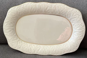 Lenox Platter Bread Tray W/Floral Rim Hand Decorated W/24K Gold 10” - Picture 1 of 5