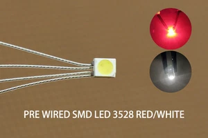 20pcs Pre-soldered litz wired Wire Bi-color RED/WHITE SMD LED 3528 DUAL - Picture 1 of 3