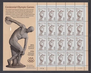 US #3087 Centennial Olympic Games Complete Sheet of 20 Mint Never Hinged - Picture 1 of 1