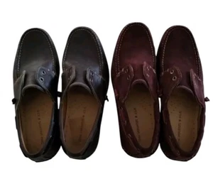 John Varvatos Star USA Men Boat Shoe Lacelles Suede Leather Loafers 8M Lot of 2 - Picture 1 of 12