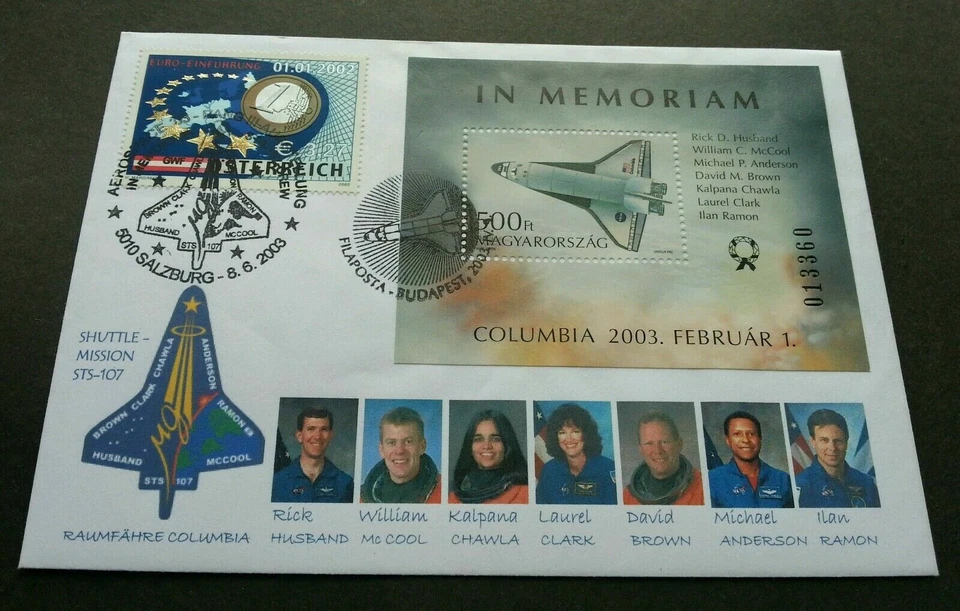 [SJ] Hungary Austria Joint Space Shuttle Mission 2003 Astronomy (FDC) *dual PMK - Image 1 of 4