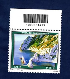 ITALIA 2011 TURISTICA RIVIERA DEL CONERO SIROLO MNH IN CODICE A BARRE - Foto 1 di 1