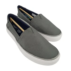 Toms Women's Parker Slip On Shoes Sz 11 Dusky Grey Gray Textured Woven Flats - Picture 1 of 11