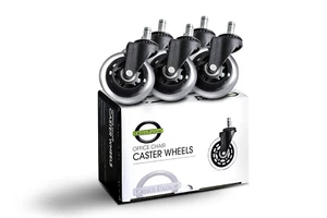 Officefactor Office Chair Wheels, Set of 5 Heavy Duty Chair Wheels, Hardwood Flo - Picture 1 of 12