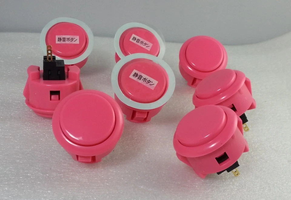 Japan Sanwa Silent Buttons Pink pcs OBSFS-30-P Video Game Arcade Parts