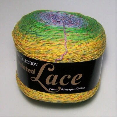 874 yard cake KFI PAINTED LACE Cotton Yarn with Shawl Pattern #103 GOLD COAST - Image 1 of 2