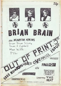 OUT OF PRINT #3 - 1980 British rock music fanzine, Brian Brain aka Martin Atkins - Picture 1 of 2