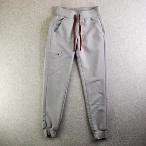 Figs Scrub Pants Womens XXS Cement Gray Zamora Joggers Zip Cargo High Rise - Picture 1 of 14