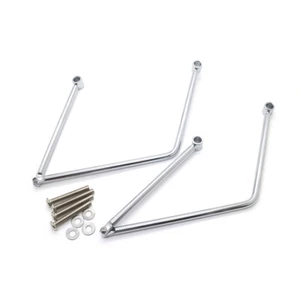 Chrome Adjustable Saddle bag Support Bar Mounts Bracket For Harley Honda Suzuki - Picture 1 of 8