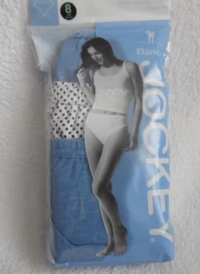 3 JOCKEY ELANCE ЖЕНЩИН ФРАНЦУЗСКОГО ПОКРОЯ ТРУСИКИ 2-СИНИЙ 1-БЕЛЫЙ ТОЧЕК ХЛОПОК РАЗМЕР 8 - Изображение 1 из 4