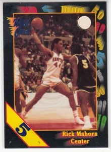 RICK MAHORN 1991-92 Wild Card 5 Stripe #113 Oddball Missing Hologram Foil Mint