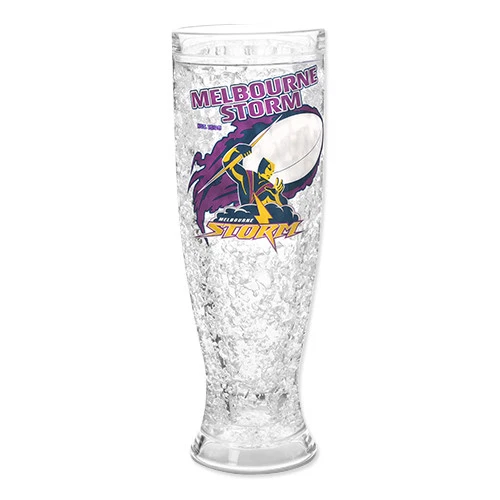 NRL STORM EZY FREEZE PILSNER PINT GLASS - Man Cave BBQ Bar - Image 1 of 1