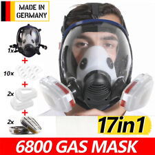 17 in 1 Gasmaske Vollgesichtsmaske mit Filter Industrische Staubschutzmaske 6800