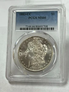 Dólar de plata Morgan 1883-CC GRADUACIÓN PROFESIONAL MS66 - Imagen 1 de 2