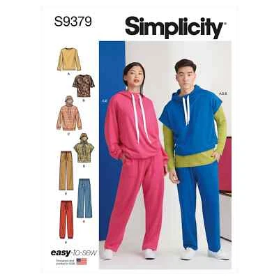 Simplicity Sewing Pattern S9379 Unisex Oversized Knit Hoodies, Pants and Tees - Image 1 of 3