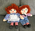 2000 Set Raggedy Ann & Andy Dolls by Hasbro 12" Soft Johnny Gruelle Vtg Guc