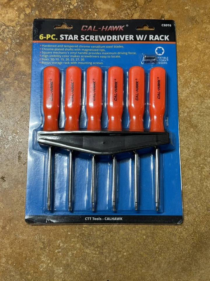 Torx Screwdriver Set 6 Pieces With Rack - Image 1 of 2