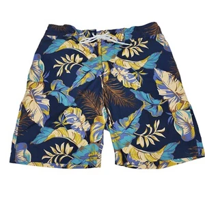 Bañador St John's Bay Para Hombre Grande Azul Verde Amarillo Hawaiano Board Shorts - Imagen 1 de 5