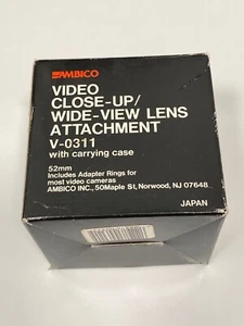 Ambico Video Close-up/Wide Angle Conversion Lens with Attachments V-0311 52MM - Picture 1 of 7