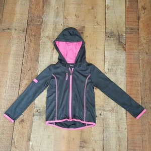 Reebok Little Girls Hoodie Size 4 Grey Pink Lightweight TE23 - Picture 1 of 5