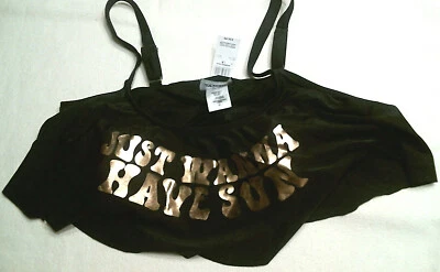 Top Joe Boxer con volantes, negro, JUST WANNA HAVE SUN, tallas grandes, nuevo con etiquetas  Foto 1 de 3