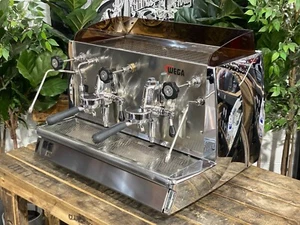 WEGA VELA VINTAGE 2 GROUP ESPRESSO COFFEE MACHINE CHROME COMMERCIAL CAFE LATTE - Picture 1 of 12