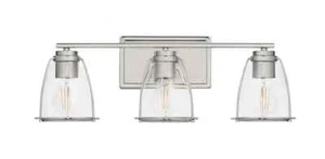 HDC Brooke Park 24 in. 3-Light Polished Nickel Industrial Bathroom Vanity Light - Picture 1 of 5