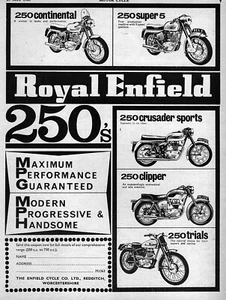 1963 Royal Enfield Continental Crusader Super 5 Clipper Motorcycle Original Ad - Picture 1 of 1