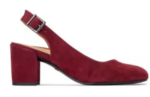 Vionic 6.5 M Plaza Nareen Wine Red Suede Leather Slingbacks Heels Pumps NEW - Picture 1 of 6