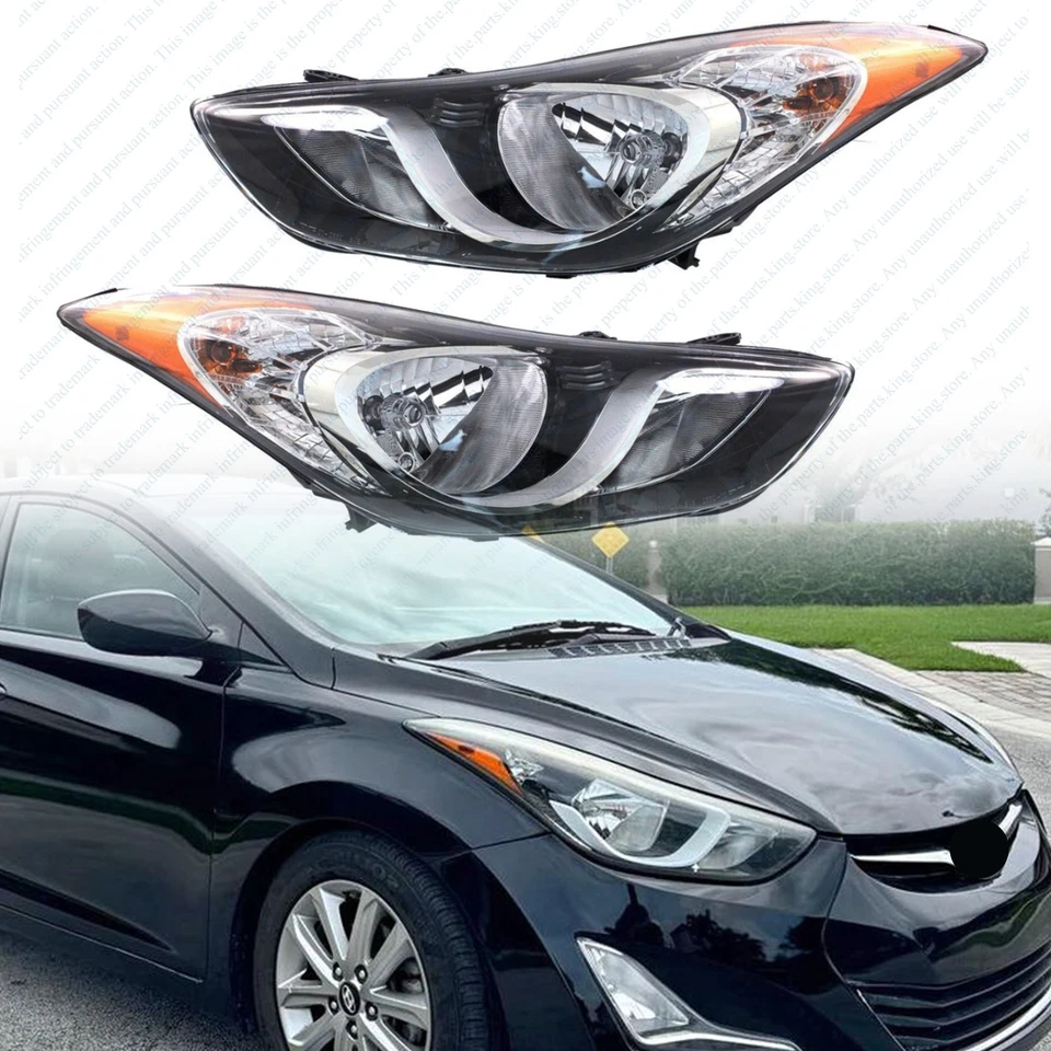 Conjunto de faros halógenos cromados para Hyundai Elantra 2011 2013 par izquierdo derecho Foto 1 de 4