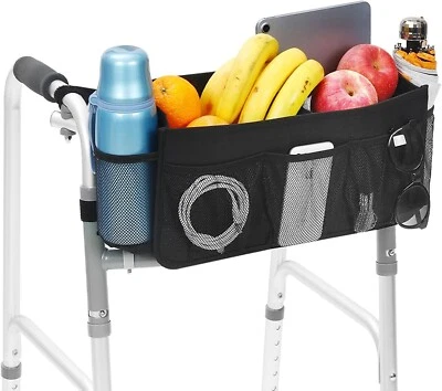 Upgrade Walker Basket with Cup Holder, Foldable Walker Storage Bag for Seniors w - Image 1 of 4
