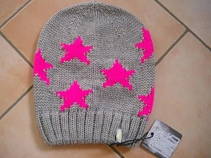 (M28) Grobstrick Mütze FREAKY HEADS Beanie Wintermütze Little Stars + Logo Flag - Picture 1 of 1