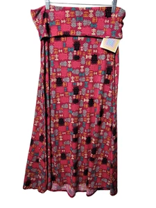NWT LuLaRoe Classic Maxi Skirt Sz XL Indian Foliage Print Stretch Elastic Waist - Picture 1 of 5